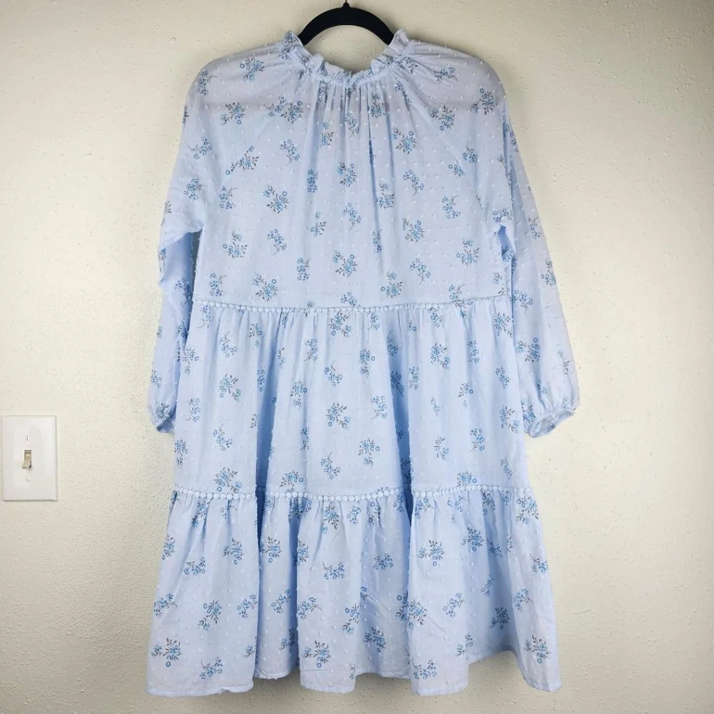 NWT The Shirt by Rochelle Behrens the Candice floral dress in soft blue ditsy - Picture 4 of 8